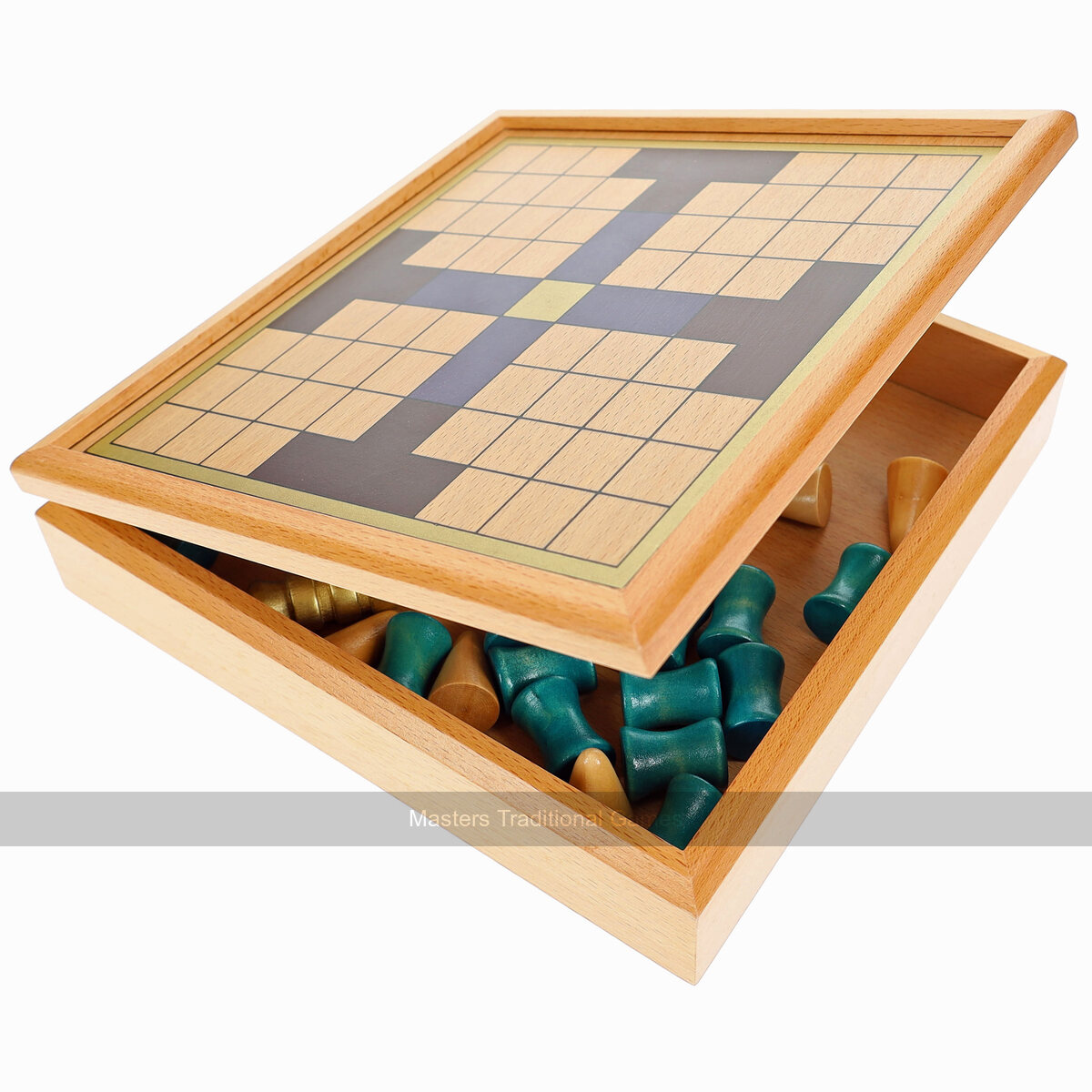 Tablut, Viking Tafl Game with Wooden Cabinet Board & Painted Pieces - Masters Traditional Games Tablut, Viking Tafl Game with Wooden Cabinet Board & Painted Pieces