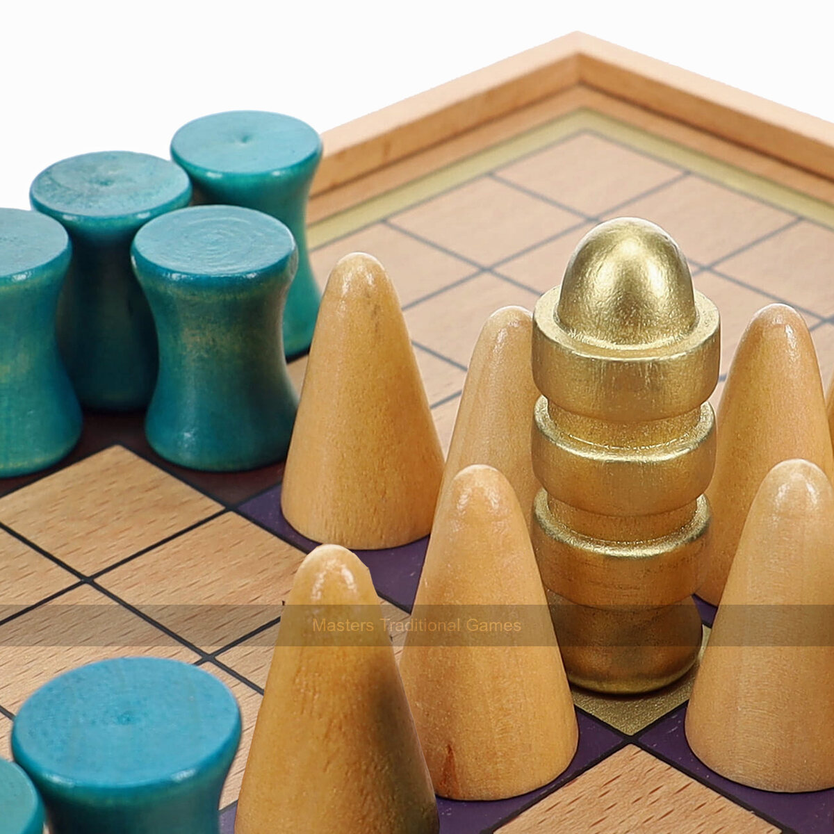 Tablut, Viking Tafl Game with Wooden Cabinet Board & Painted Pieces - Masters Traditional Games Tablut, Viking Tafl Game with Wooden Cabinet Board & Painted Pieces