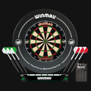 Winmau Diamond Plus Surround Set (Dartboard, Surround and 6 Darts)