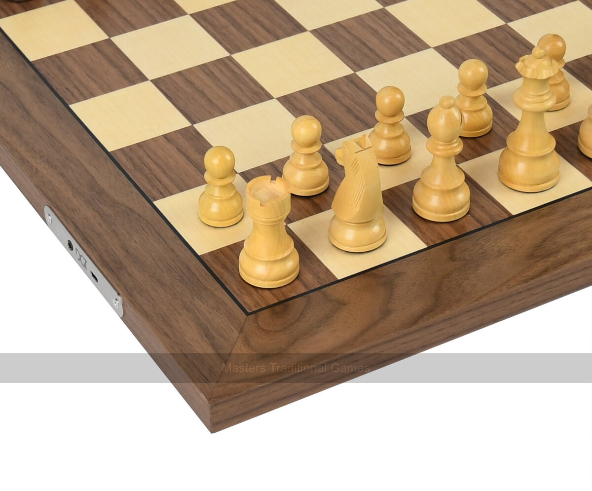 DGT Walnut USB e-Board with Timeless Weighted Electronic Chess Pieces - Masters Traditional Games shop DGT Walnut USB e-Board with Timeless Weighted Electronic Chess Pieces