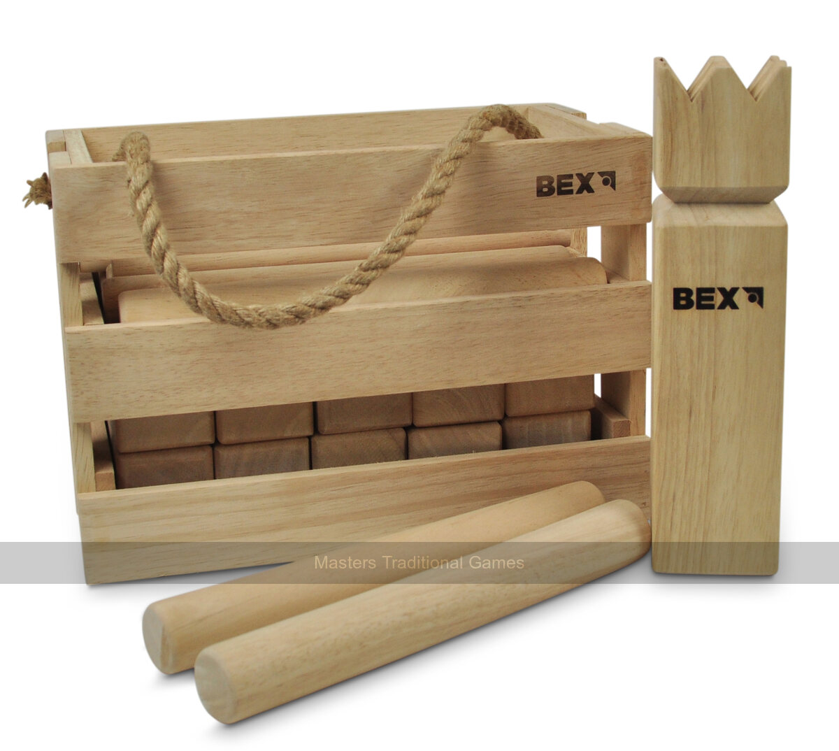 Bex Kubb Original in Wooden Box - Rubberwood - Masters Traditional Games shop Bex Kubb Original in Wooden Box - Rubberwood