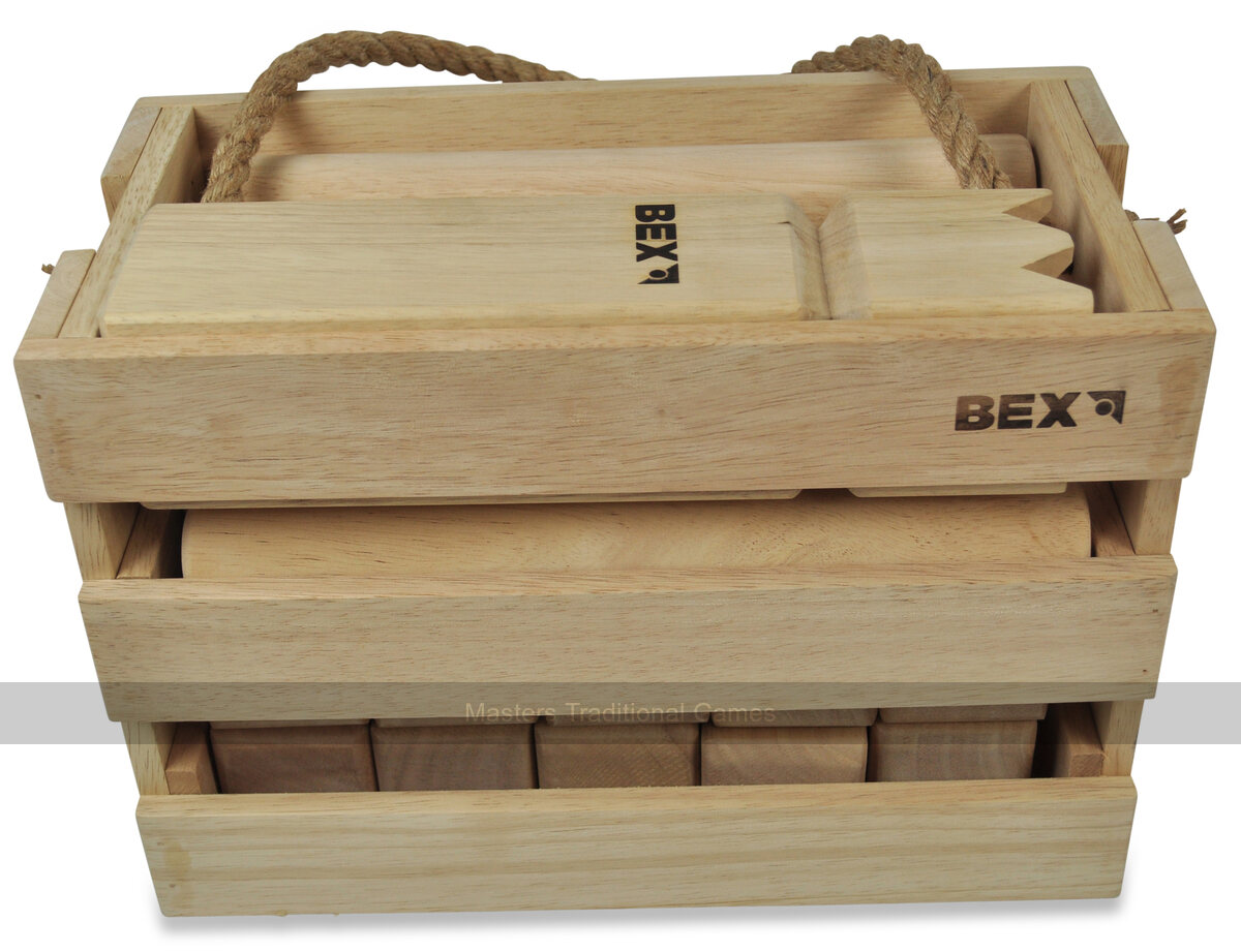 Bex Kubb Original in Wooden Box - Rubberwood - Masters Traditional Games shop Bex Kubb Original in Wooden Box - Rubberwood