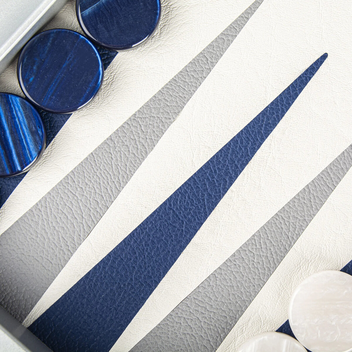 Manopoulos Minimalist Art Navy Blue 19 inch Leatherette Backgammon Set - Masters Traditional Games shop Manopoulos Minimalist Art Navy Blue 19 inch Leatherette Backgammon Set