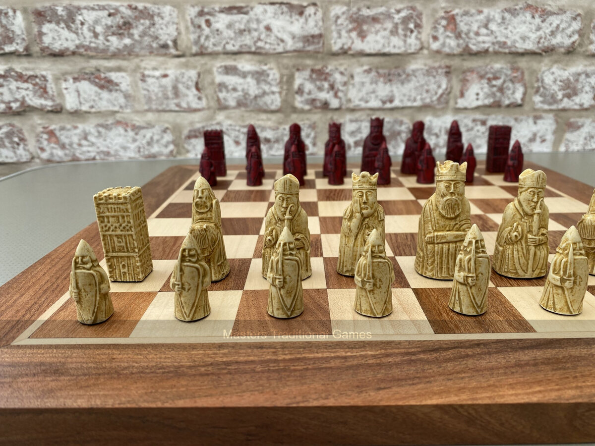 Mini Isle of Lewis Chess Set by Berkeley Chess with 2 inch King - Masters Traditional Games Mini Isle of Lewis Chess Set by Berkeley Chess with 2 inch King
