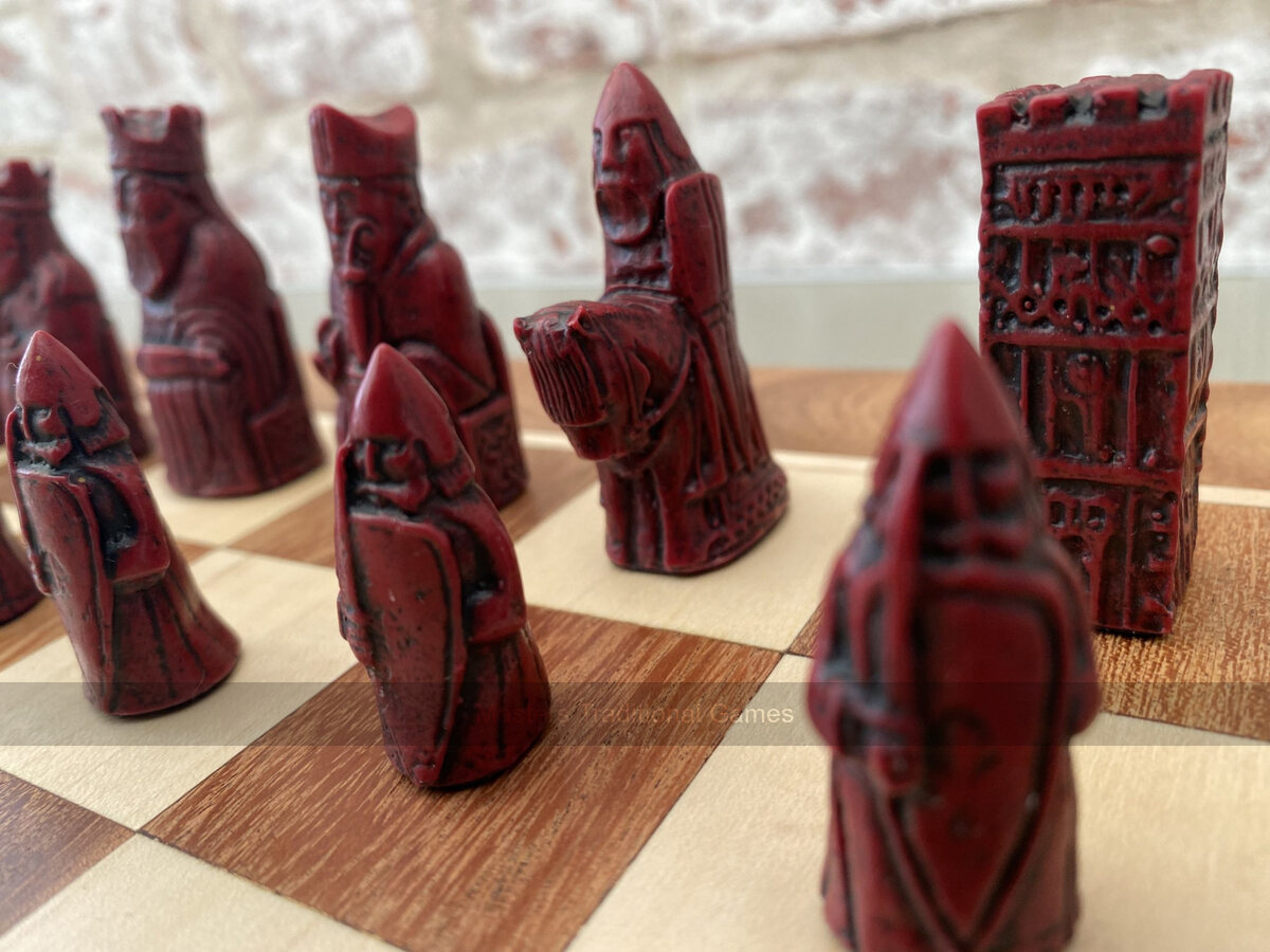 Mini Isle of Lewis Chess Set by Berkeley Chess with 2 inch King - Masters Traditional Games Mini Isle of Lewis Chess Set by Berkeley Chess with 2 inch King