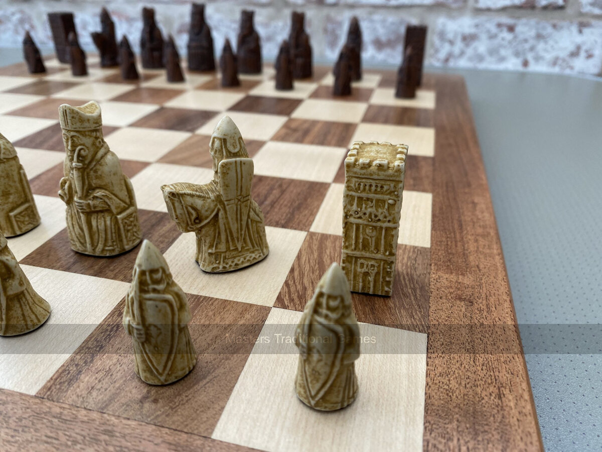 Mini Isle of Lewis Chess Set by Berkeley Chess with 2 inch King - Masters Traditional Games Mini Isle of Lewis Chess Set by Berkeley Chess with 2 inch King