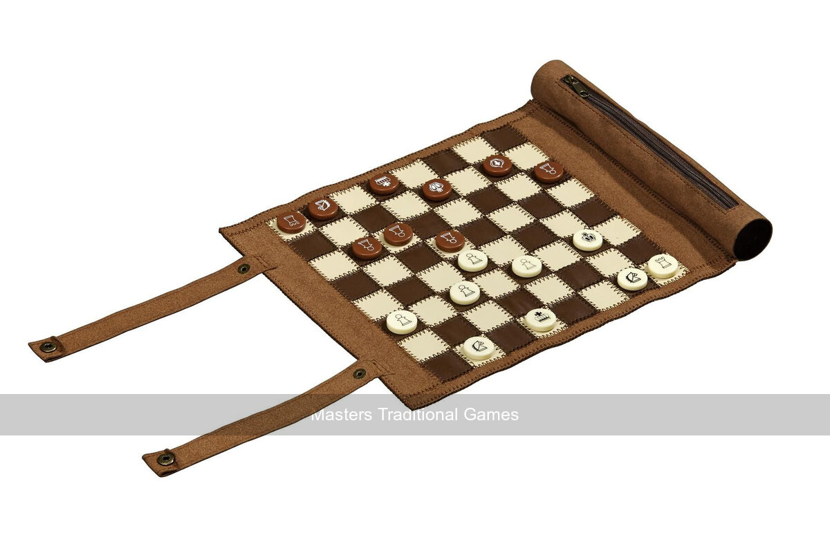 Philos Roll-Up Travel Games Combo - Backgammon, Chess & Draughts - Masters Traditional Games Philos Roll-Up Travel Games Combo - Backgammon, Chess & Draughts