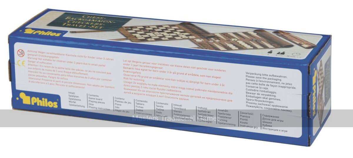 Philos Roll-Up Travel Games Combo - Backgammon, Chess & Draughts - Masters Traditional Games Philos Roll-Up Travel Games Combo - Backgammon, Chess & Draughts