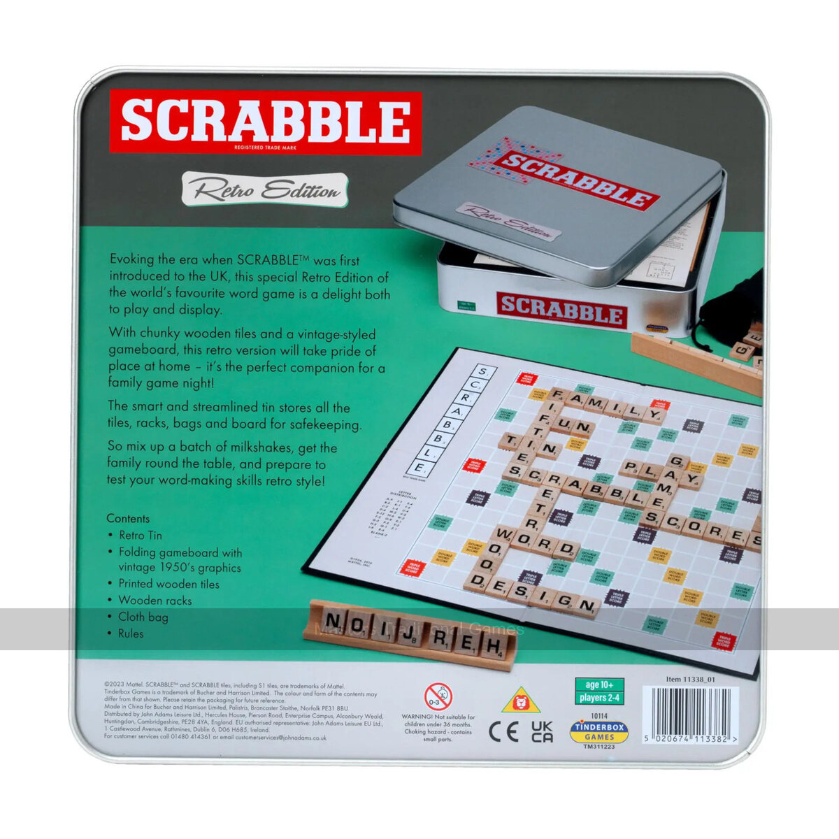 Scrabble - English Retro Edition In Tin - Masters Traditional Games Scrabble - English Retro Edition In Tin