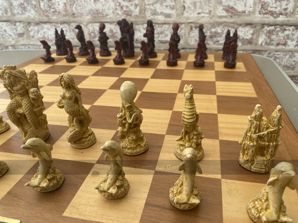 Sea Life Berkeley Chess Set with 3.75 inch King - Masters Traditional Games Sea Life Berkeley Chess Set with 3.75 inch King
