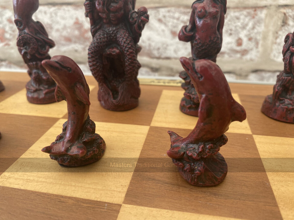 Sea Life Berkeley Chess Set with 3.75 inch King - Masters Traditional Games Sea Life Berkeley Chess Set with 3.75 inch King