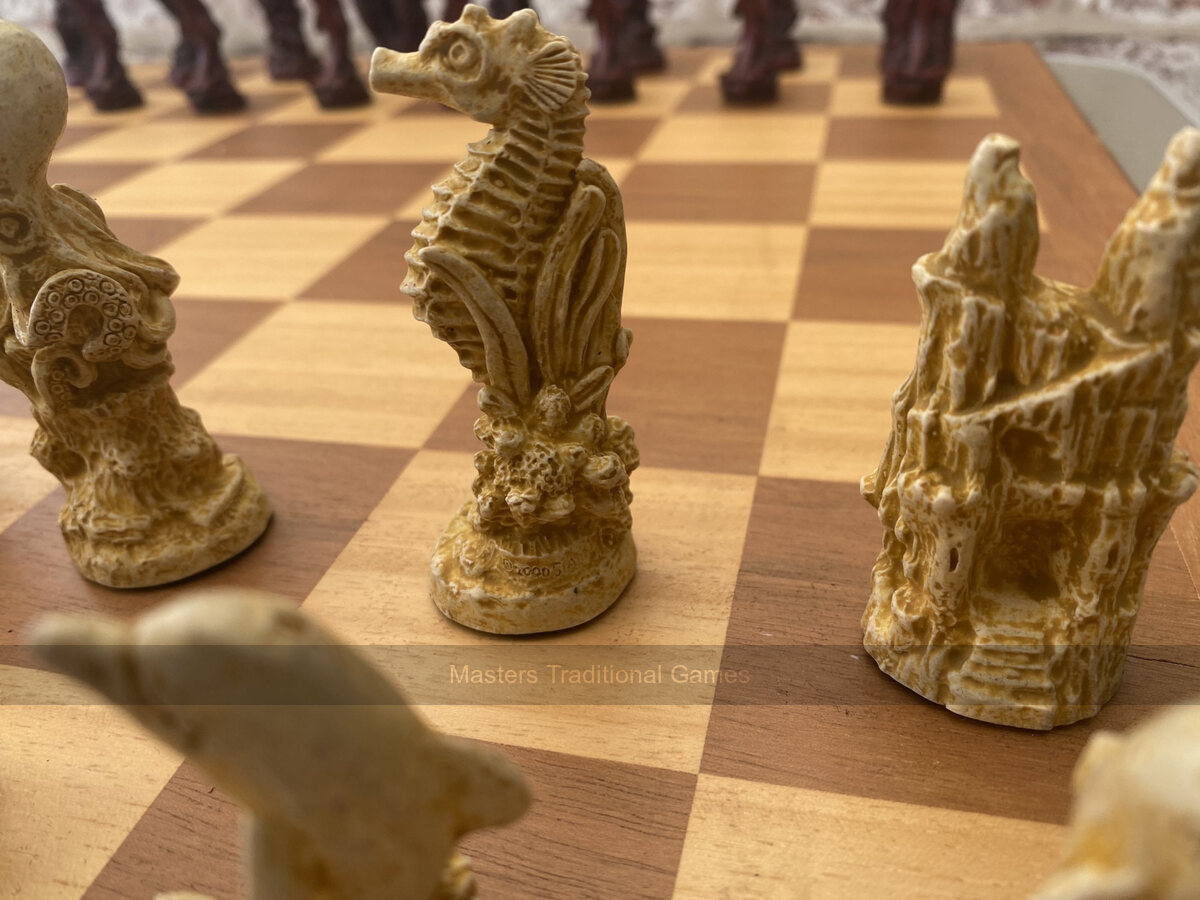 Sea Life Berkeley Chess Set with 3.75 inch King - Masters Traditional Games Sea Life Berkeley Chess Set with 3.75 inch King