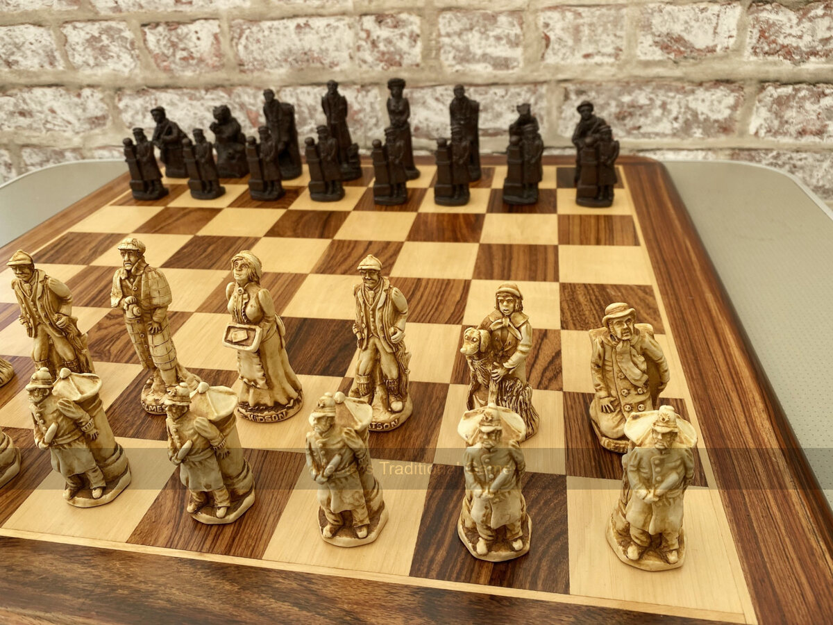 Sherlock Holmes Berkeley Chess Set with 6 inch King - Masters Traditional Games Sherlock Holmes Berkeley Chess Set with 6 inch King