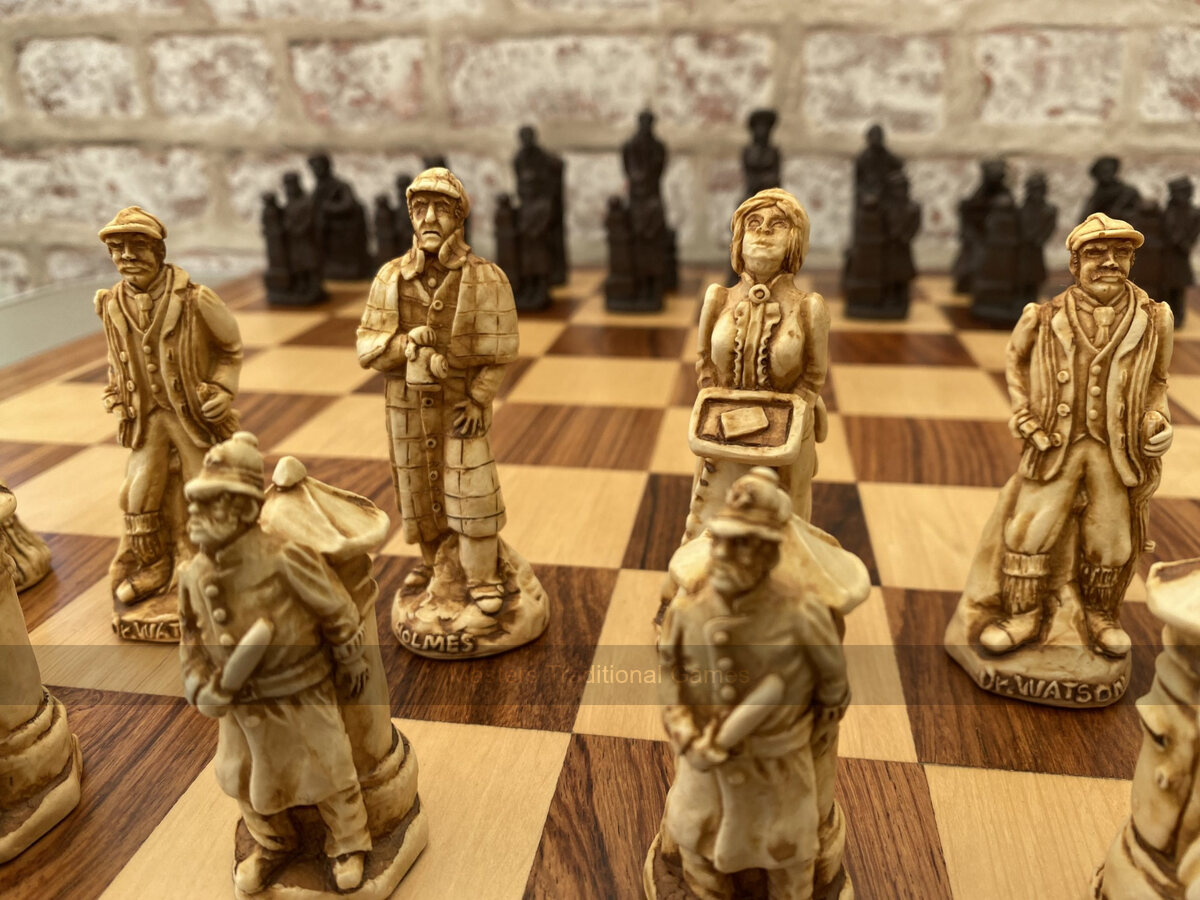 Sherlock Holmes Berkeley Chess Set with 6 inch King - Masters Traditional Games Sherlock Holmes Berkeley Chess Set with 6 inch King
