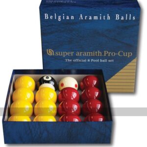 Super Aramith Pro Cup Pool Balls - 2 inch, 1 7/8 inch white