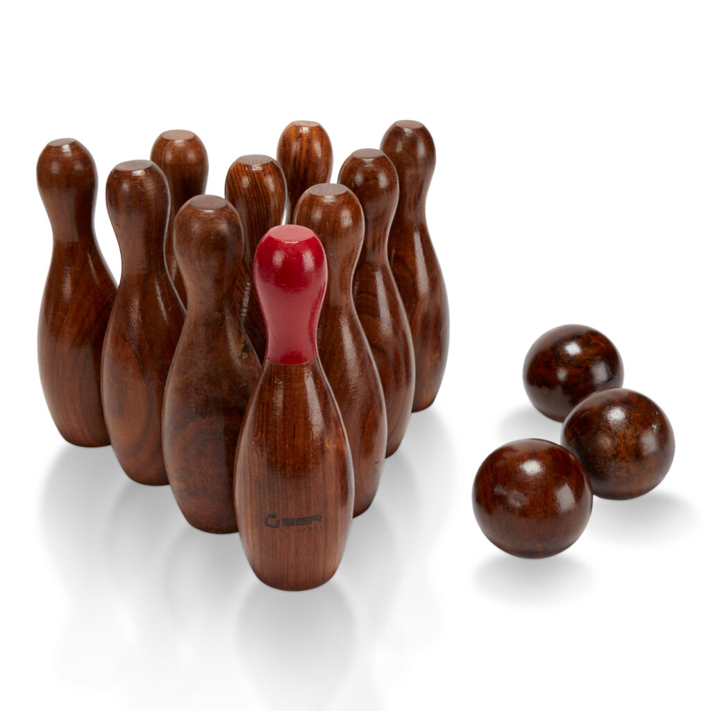 Premium Rosewood Skittles Set - Masters Traditional Games Premium Rosewood Skittles Set