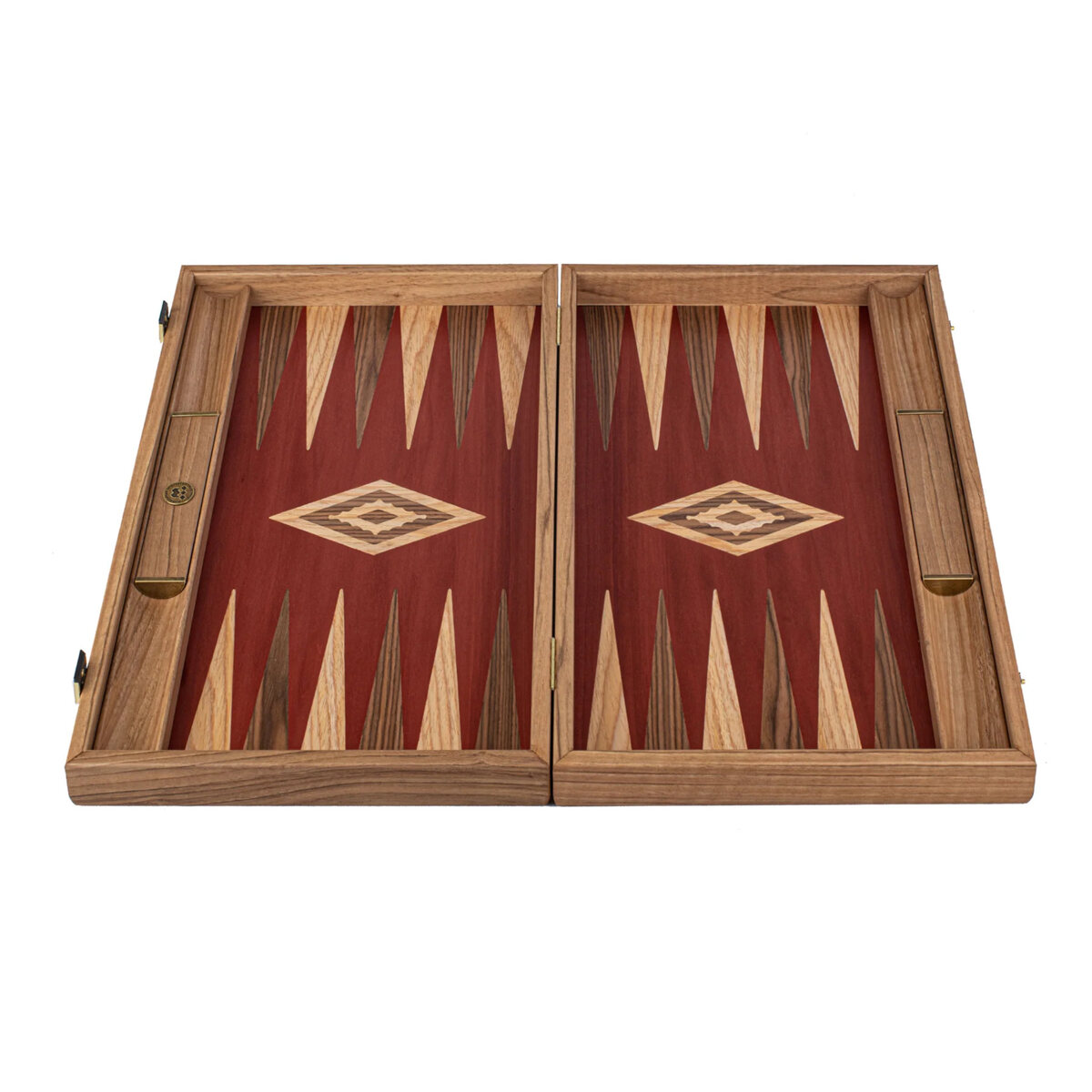 Manopoulos Premium Walnut with Red Oak 19-inch Wooden Backgammon Set - Masters Traditional Games Manopoulos Premium Walnut with Red Oak 19-inch Wooden Backgammon Set