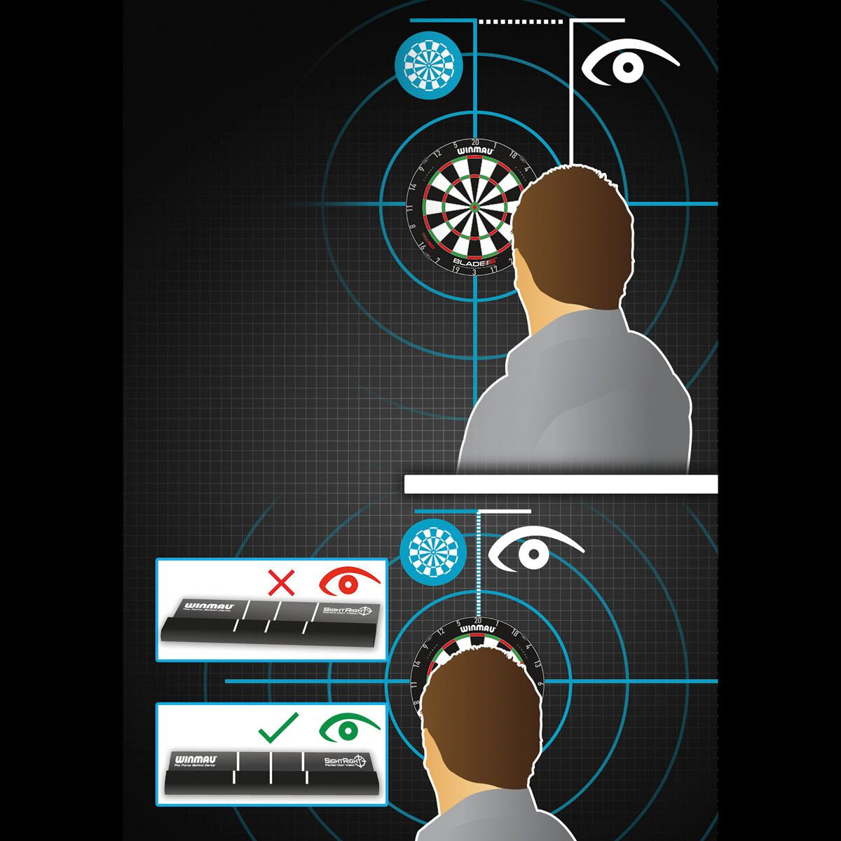 Winmau SightRight 2: Perfect Dart Vision - Masters Traditional Games Winmau SightRight 2: Perfect Dart Vision