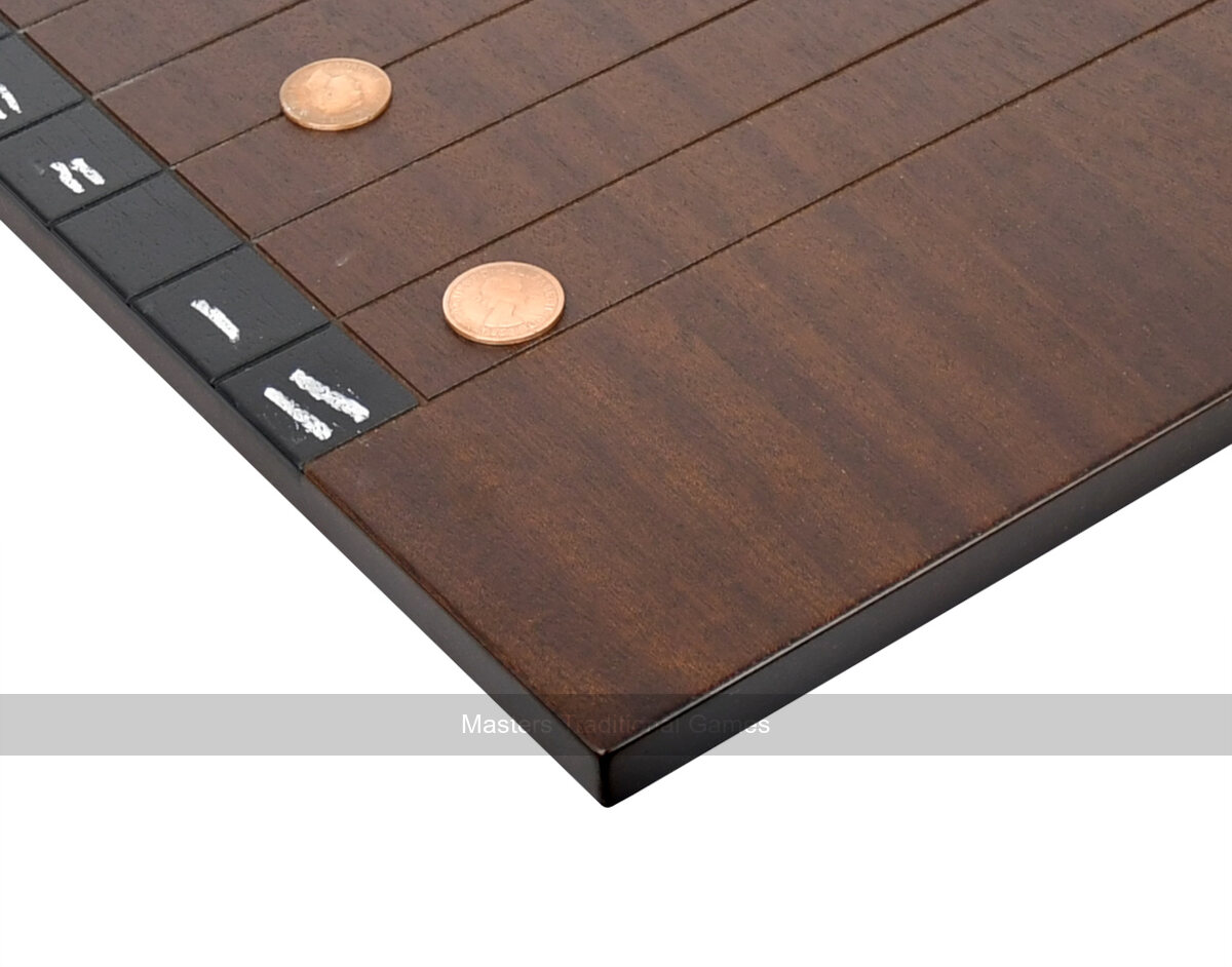Masters Premium Shove Ha'penny Board - Sapele - Accessories Included - Masters Traditional Games Masters Premium Shove Ha'penny Board - Sapele - Accessories Included