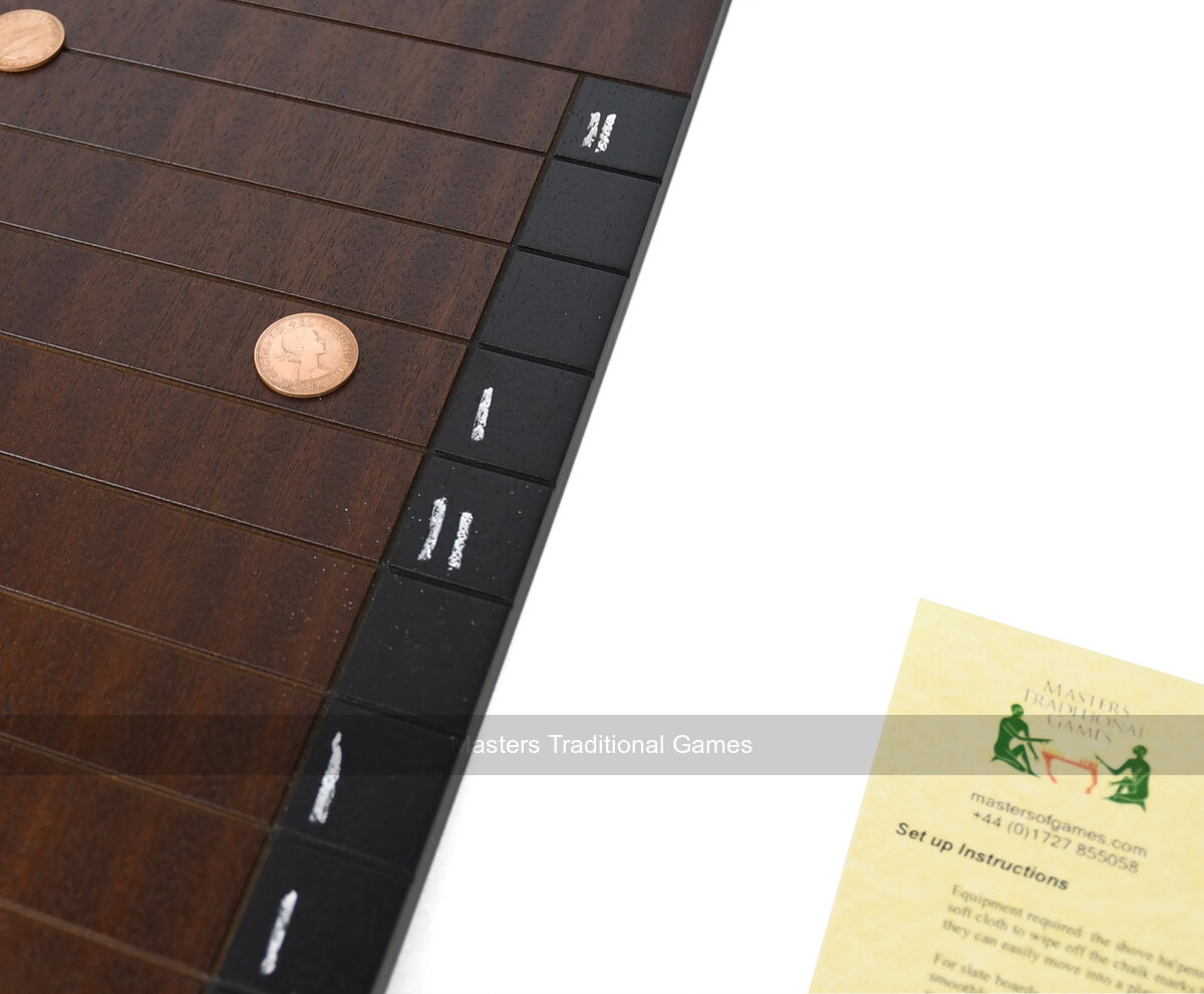 Masters Premium Shove Ha'penny Board - Sapele - Accessories Included - Masters Traditional Games Masters Premium Shove Ha'penny Board - Sapele - Accessories Included