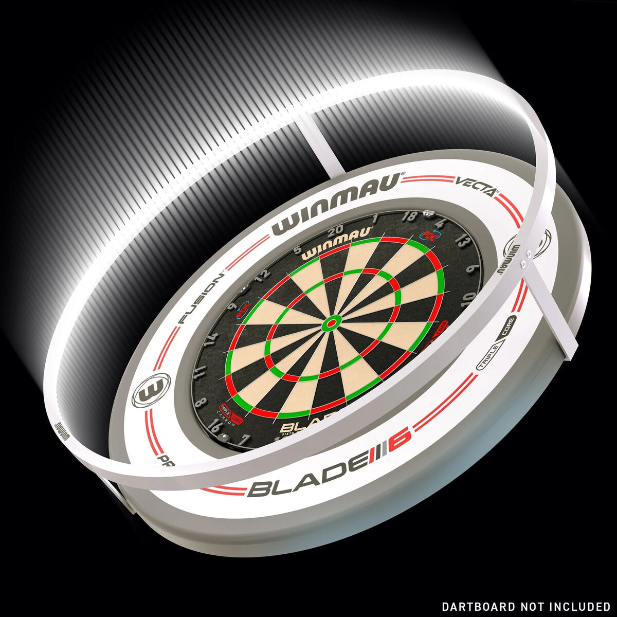 Winmau Plasma Ice Dartboard Light & Grey/White Pro-Line Surround Bundle - Masters Traditional Games shop Winmau Plasma Ice Dartboard Light & Grey/White Pro-Line Surround Bundle