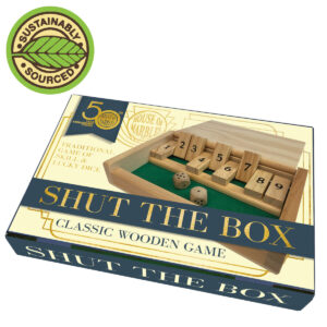 Compact Travel Wooden Shut-the-Box - Masters Traditional Games shop Compact Travel Wooden Shut-the-Box
