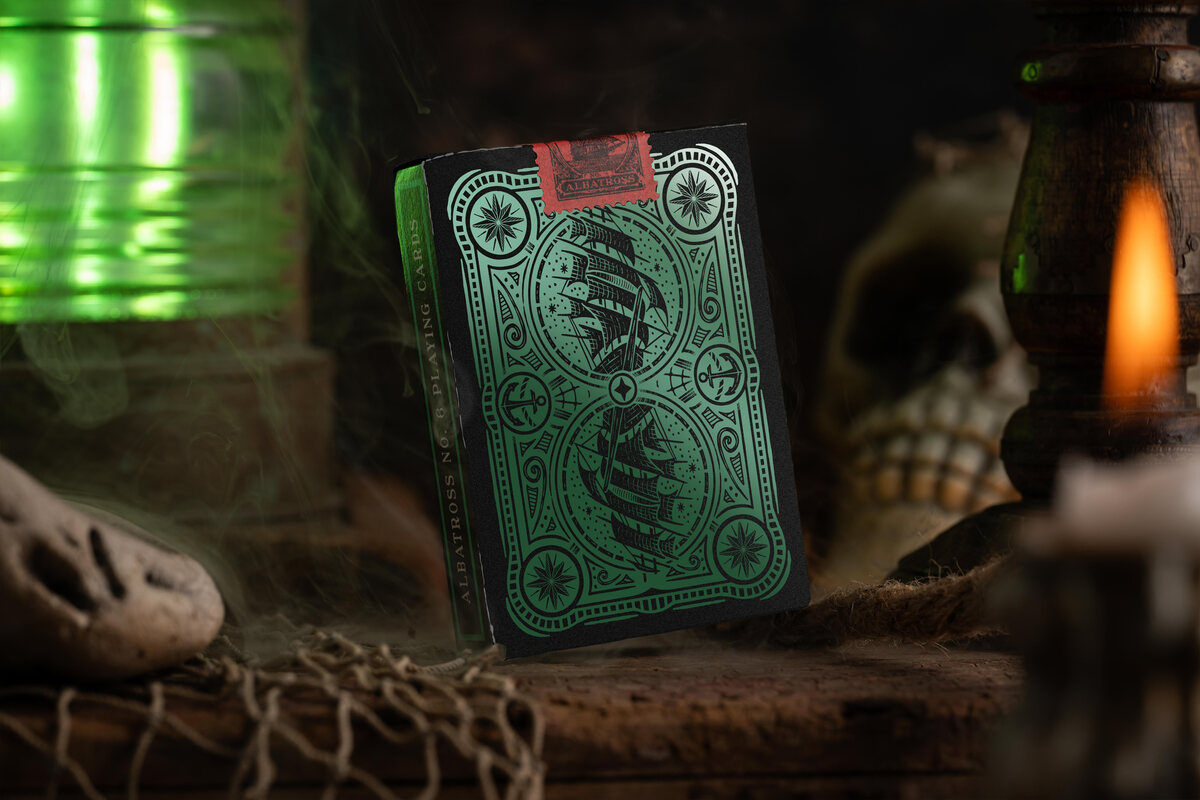 A. Haines Albatross No. 6 Playing Cards - Black Gilded Edition - Masters Traditional Games A. Haines Albatross No. 6 Playing Cards - Black Gilded Edition