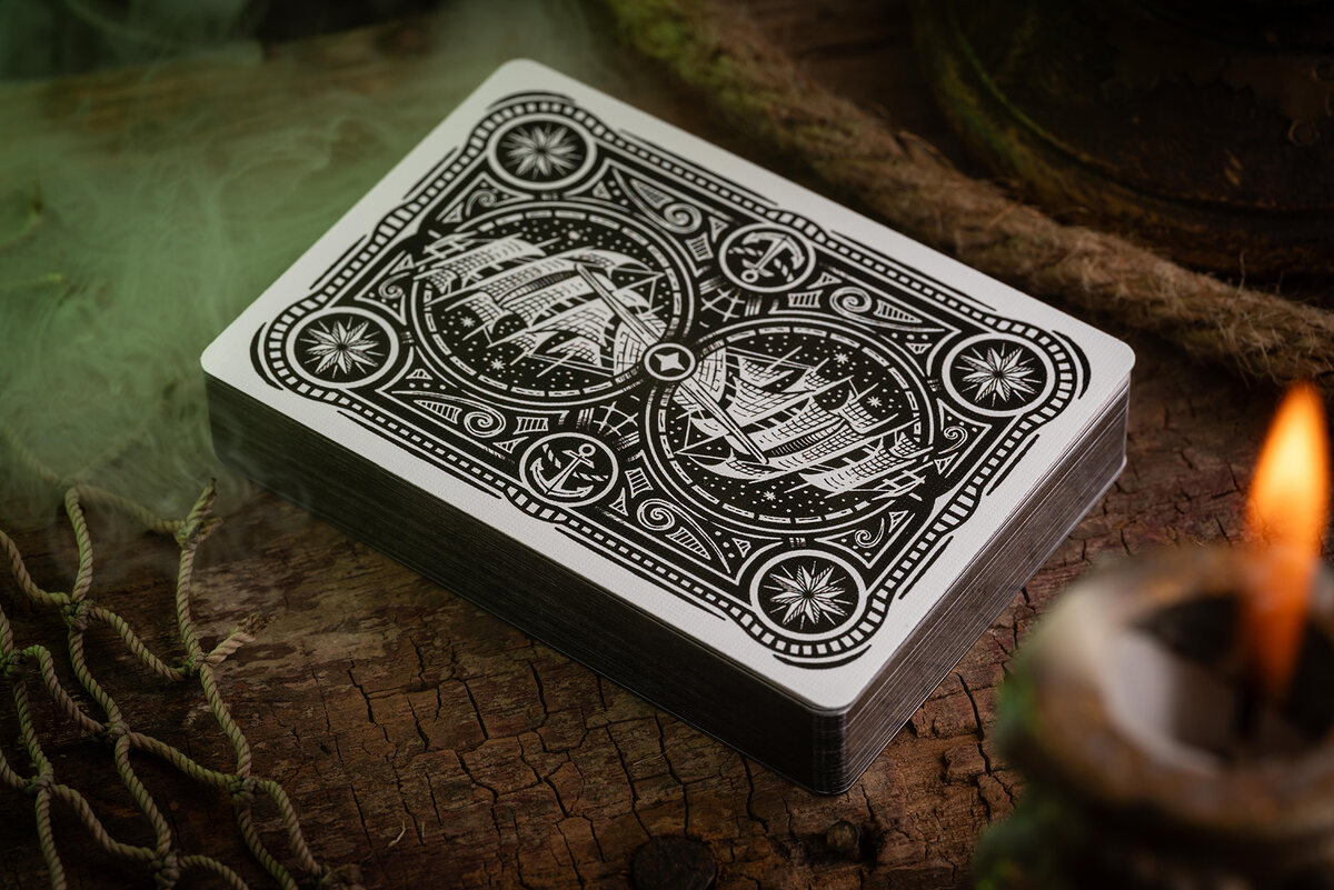 A. Haines Albatross No. 6 Playing Cards - Black Gilded Edition - Masters Traditional Games A. Haines Albatross No. 6 Playing Cards - Black Gilded Edition