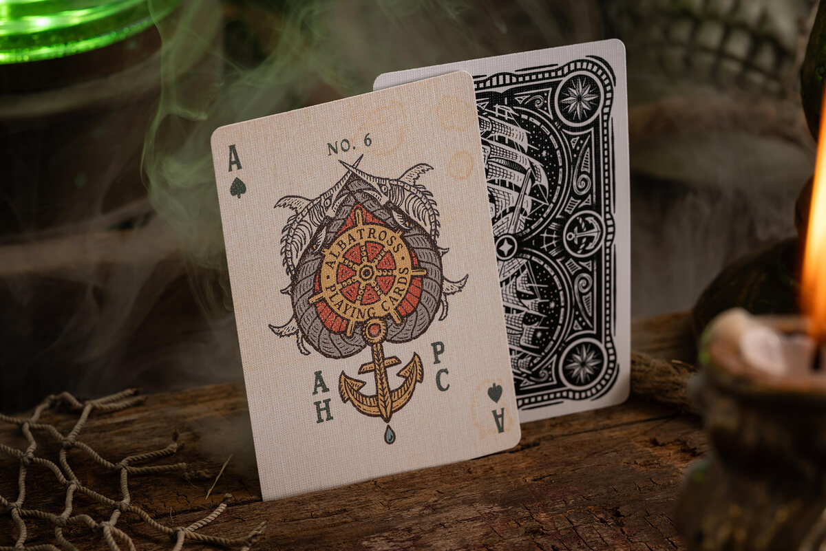 A. Haines Albatross No. 6 Playing Cards - Black Gilded Edition - Masters Traditional Games A. Haines Albatross No. 6 Playing Cards - Black Gilded Edition