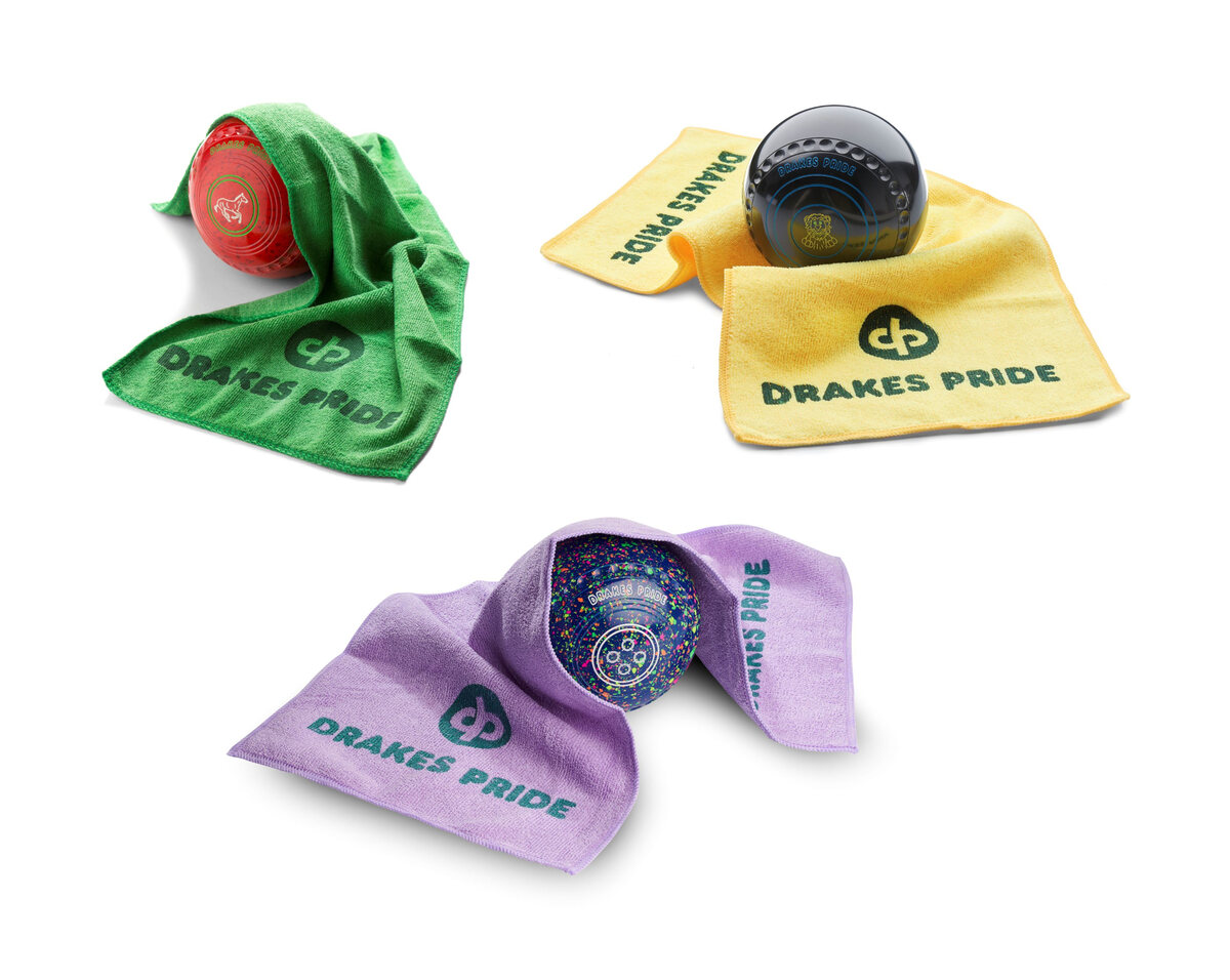 Set of 3 Microfibre Bowls Towel (Green, Yellow & Purple) by Drakes Pride - Masters Traditional Games Set of 3 Microfibre Bowls Towel (Green, Yellow & Purple) by Drakes Pride