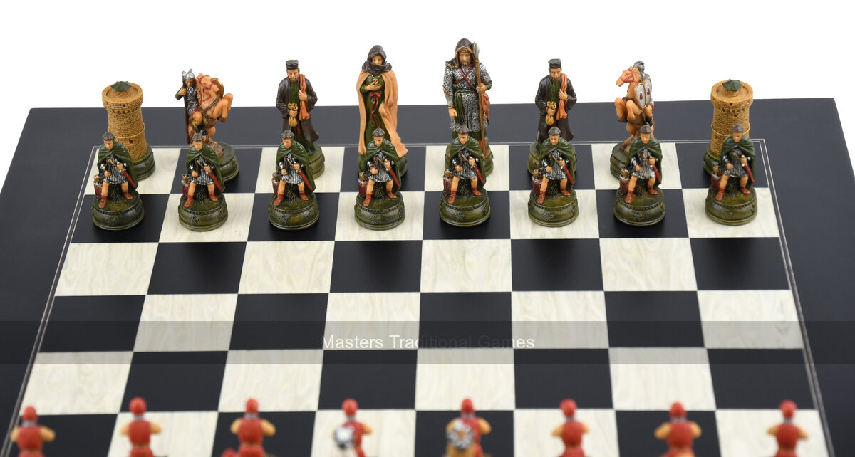 Italfama Camelot Chess Pieces - Resin, Hand-Painted - Masters Traditional Games shop Italfama Camelot Chess Pieces - Resin, Hand-Painted