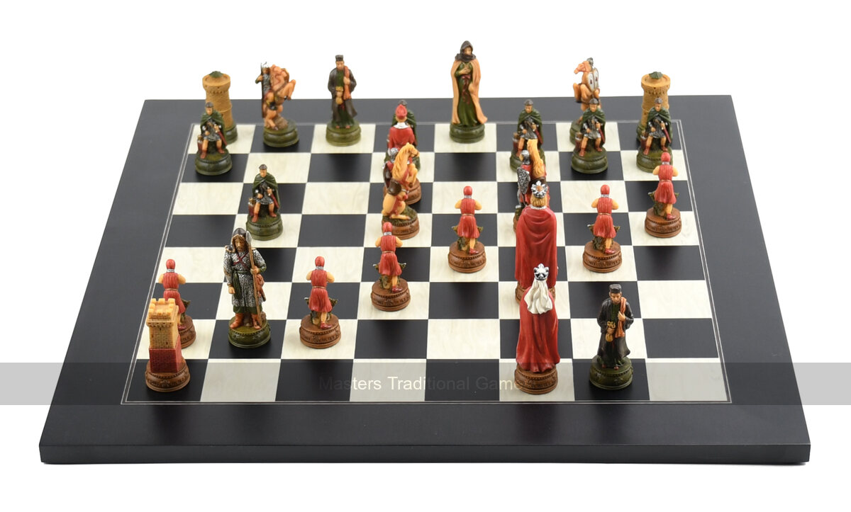 Italfama Camelot Chess Pieces - Resin, Hand-Painted - Masters Traditional Games shop Italfama Camelot Chess Pieces - Resin, Hand-Painted