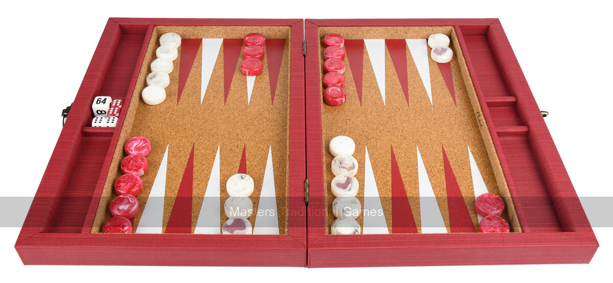 Crisloid Anchor Red 13-inch Travel Backgammon Set - Masters Traditional Games shop Crisloid Anchor Red 13-inch Travel Backgammon Set