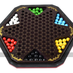 Chinese Checkers in a Chinese styled Leatherette Box with Wooden Marbles - Masters Traditional Games shop Chinese Checkers in a Chinese styled Leatherette Box with Wooden Marbles