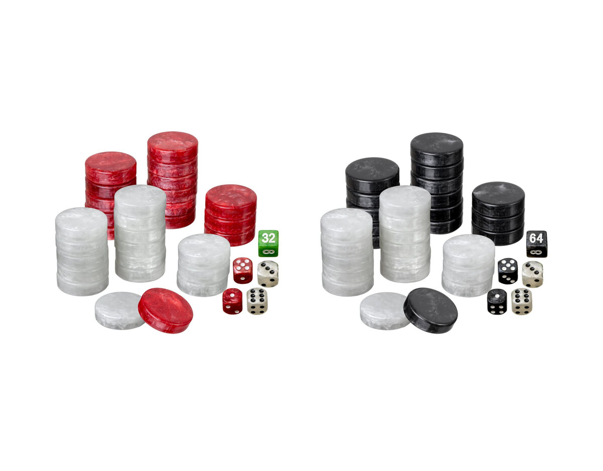 Set of Backgammon Pieces / Checkers | Range of Colours & Sizes - Masters Traditional Games Set of Backgammon Pieces / Checkers | Range of Colours & Sizes