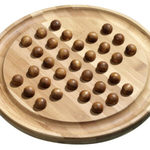 Large Bamboo Solitaire with Wooden Marbles