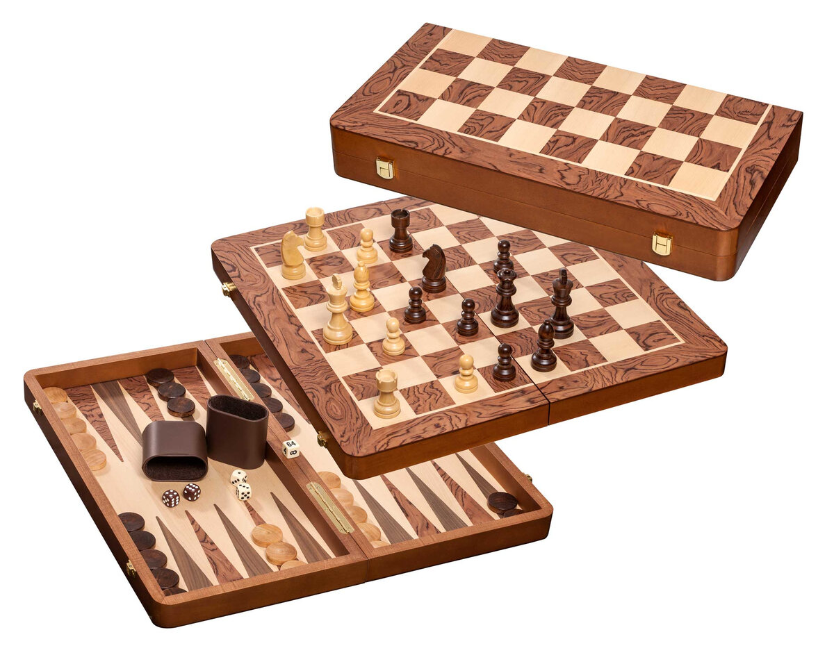 Philos Chess, Backgammon & Draughts Set - Masters Traditional Games Philos Chess, Backgammon & Draughts Set