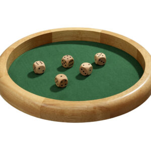 Large Wooden Dice Tray with Dice (39cm)