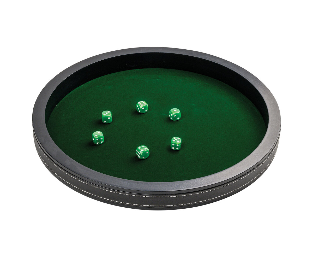 Dice Tray - Extra Large with leatherette decoration