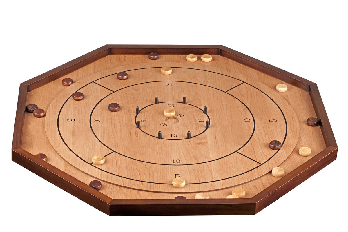 Philos Compact Octagonal Crokinole Board (69cm Board, 56cm Playfield) - Masters Traditional Games Philos Compact Octagonal Crokinole Board (69cm Board, 56cm Playfield)