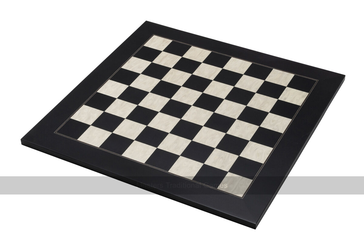 Philos Paris Black & White Maple Chessboard - Masters Traditional Games Philos Paris Black & White Maple Chessboard