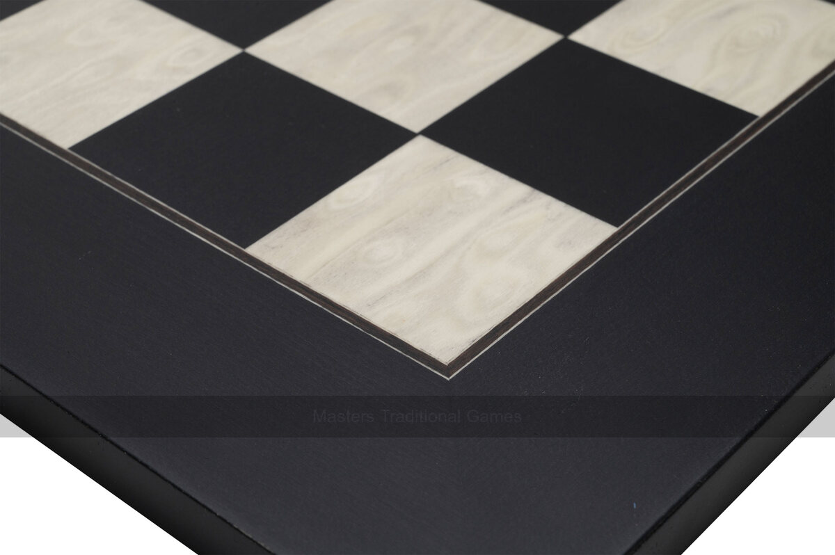 Philos Paris Black & White Maple Chessboard - Masters Traditional Games Philos Paris Black & White Maple Chessboard