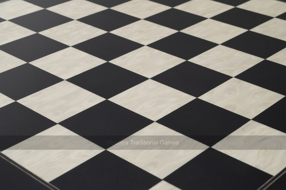 Philos Paris Black & White Maple Chessboard - Masters Traditional Games Philos Paris Black & White Maple Chessboard