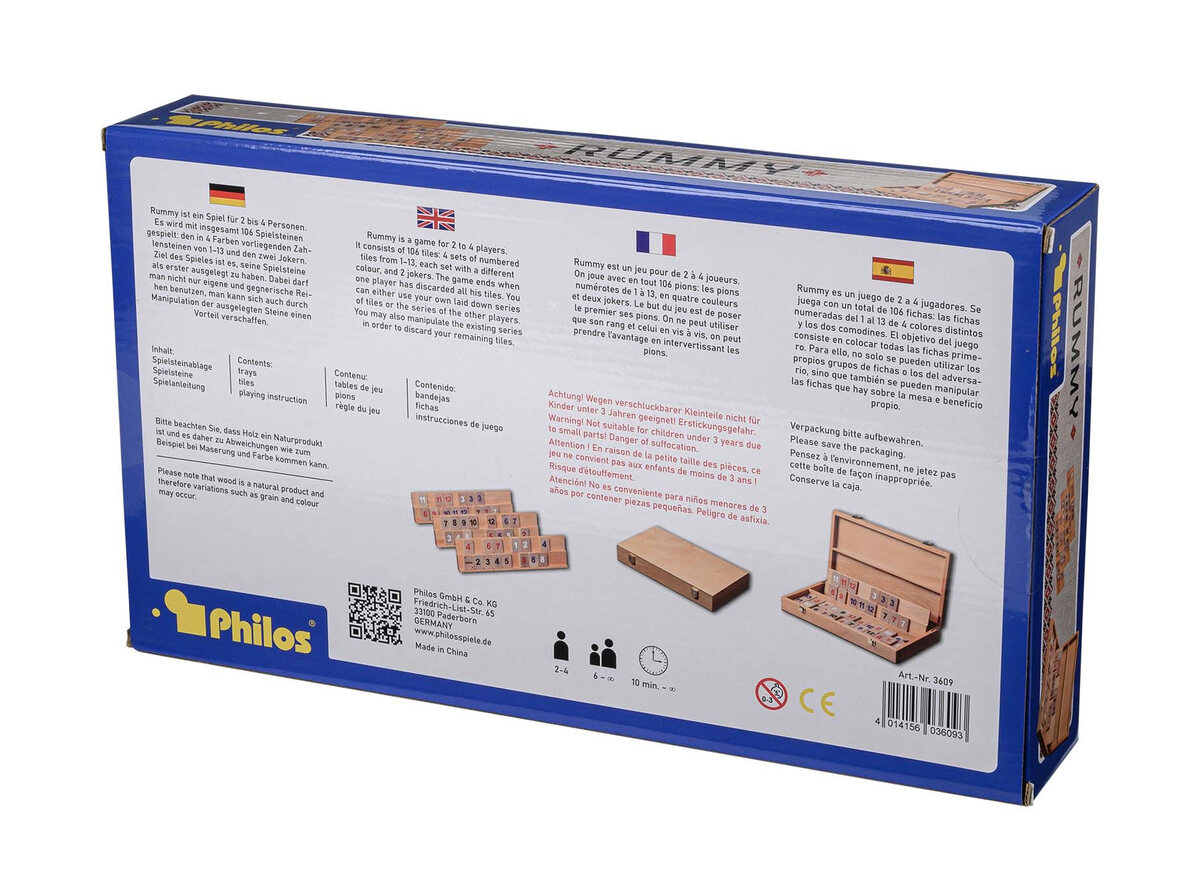 Philos Wooden Rummy Game - Masters Traditional Games Philos Wooden Rummy Game