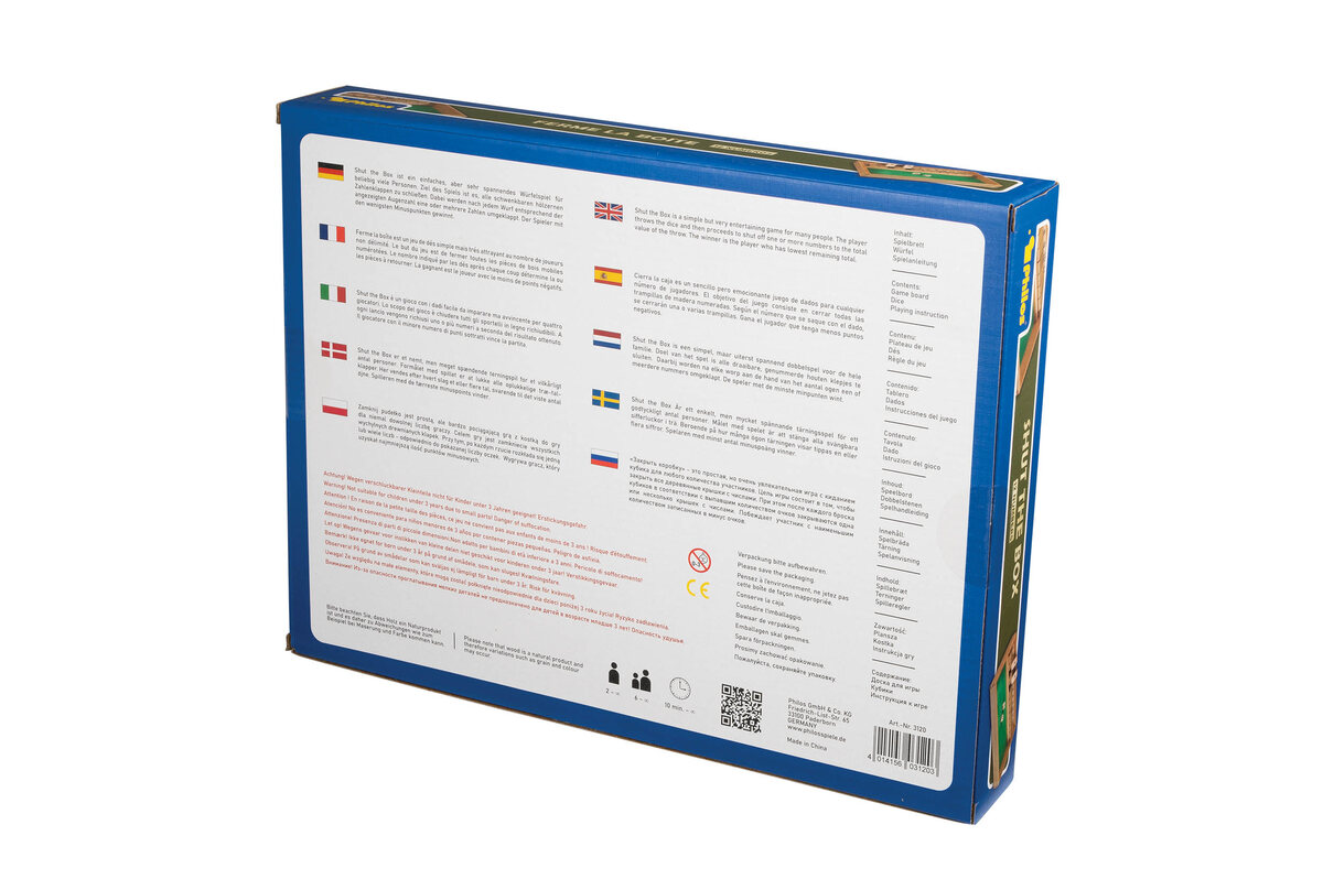 Shut The Box - 12 numbers - Masters Traditional Games shop Shut The Box - 12 numbers