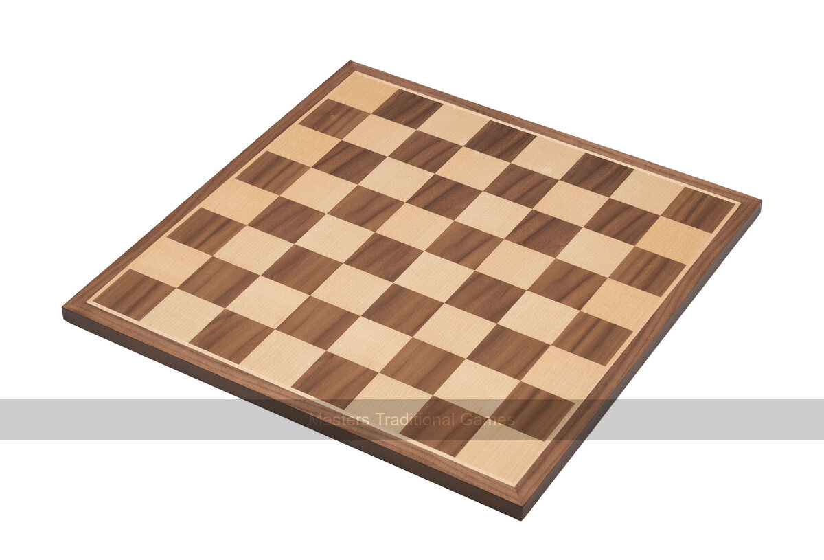 Philos Walnut and Maple Chessboard - Masters Traditional Games Philos Walnut and Maple Chessboard
