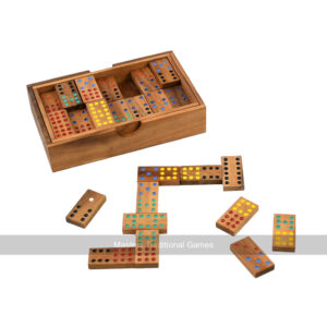 Double 9 Dominoes in Wooden Box