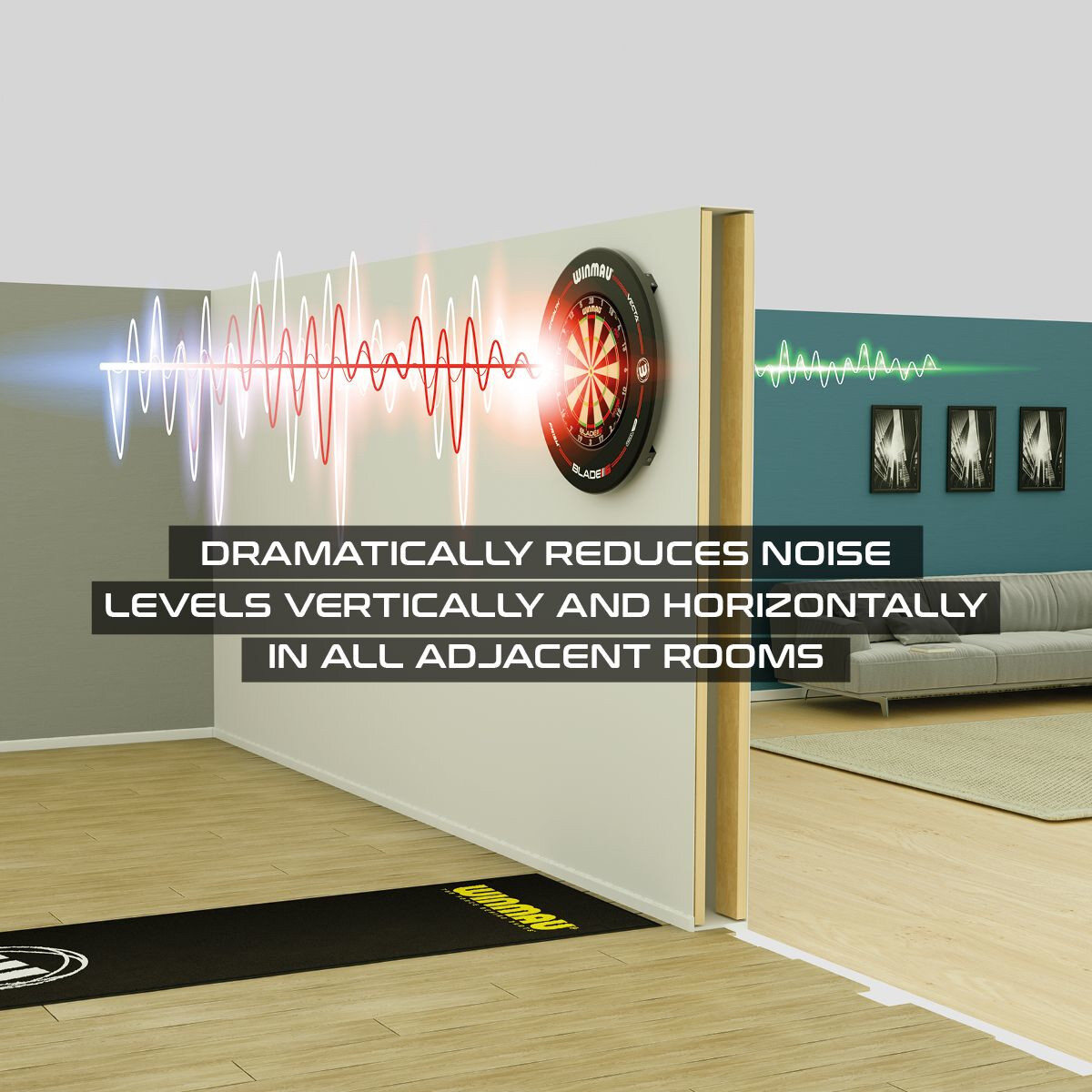 Winmau Wispa Sound Reduction System and Dartboard Light - Masters Traditional Games Winmau Wispa Sound Reduction System and Dartboard Light