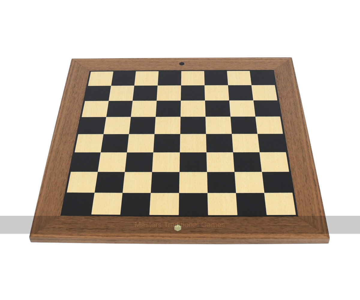 World Chess Set (Home Edition Walnut Board with Black & White Squares) - Masters Traditional Games World Chess Set (Home Edition Walnut Board with Black & White Squares)