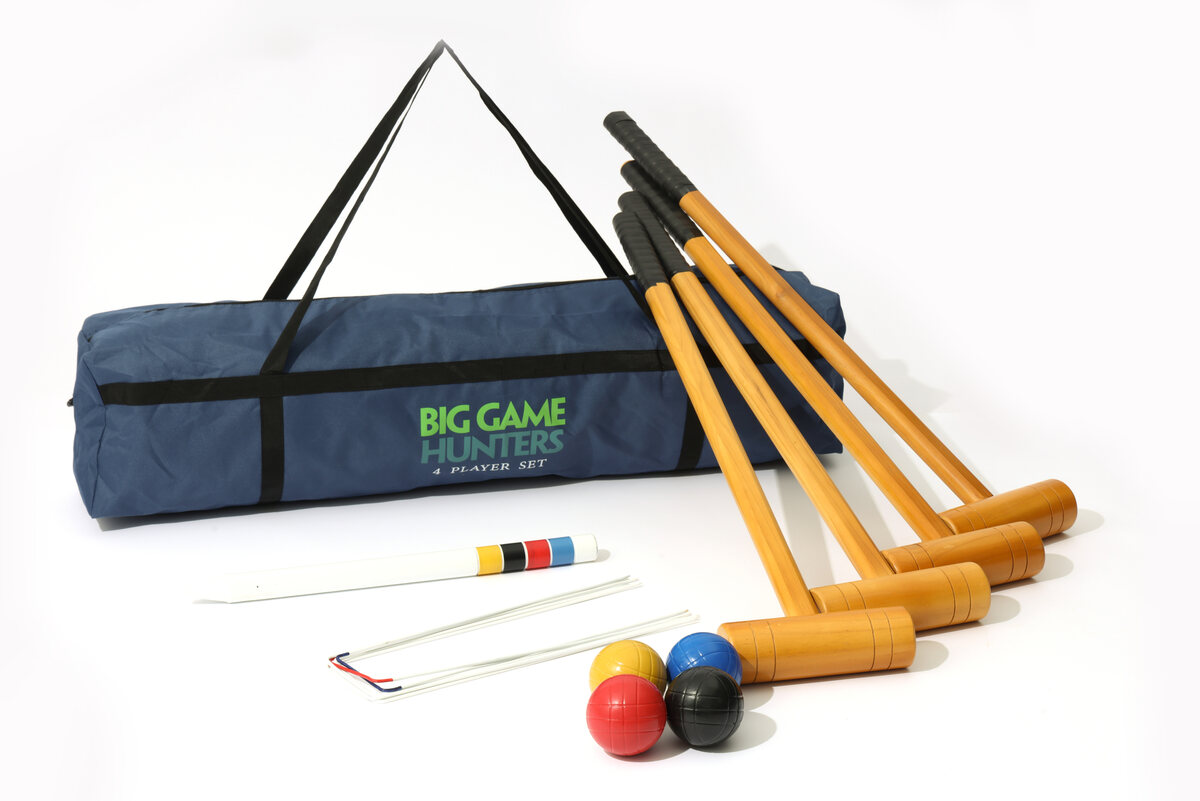 Big Game Hunters Premium Croquet Set - 4 Player - Masters Traditional Games Big Game Hunters Premium Croquet Set - 4 Player
